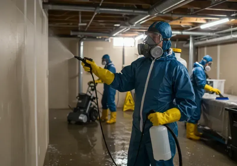 Basement Sanitization and Antimicrobial Treatment process in Larose, LA