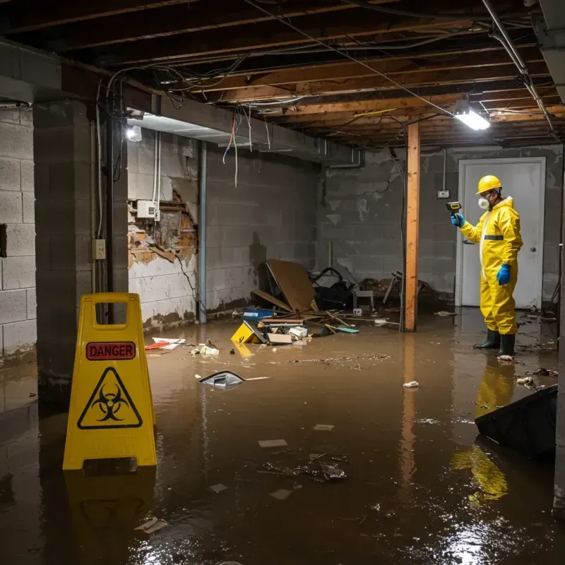 Flooded Basement Electrical Hazard in Larose, LA Property