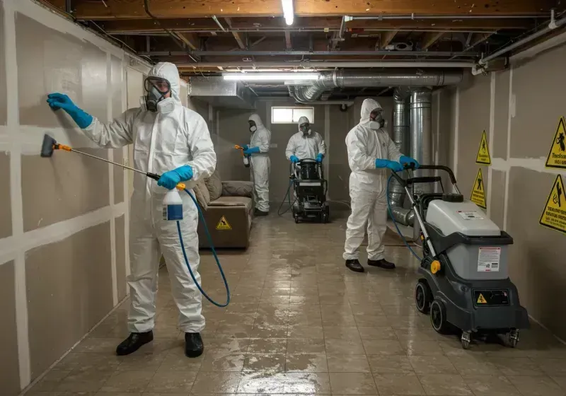 Basement Moisture Removal and Structural Drying process in Larose, LA